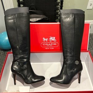 Coach 3 inch Stiletto Susette Semi Matte Calf boot.